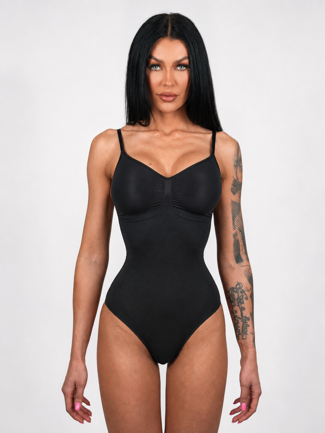 Body Shaper Tanga Fit in Schwarz – Vorderansicht